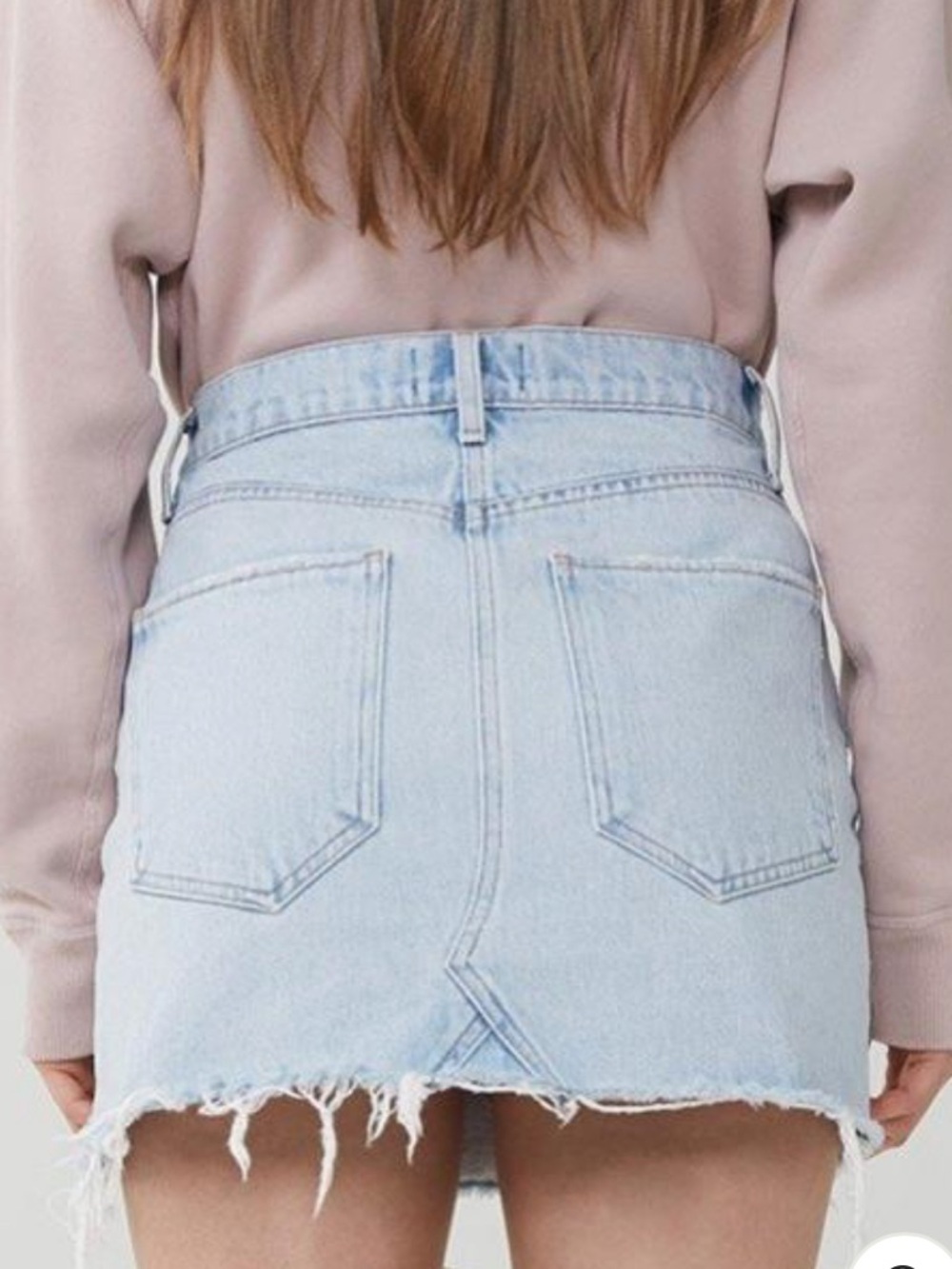 AGOLDE Quinn High Rise Denim Distressed Mini Skirt in Vega Size 26 - Picture 2 of 15